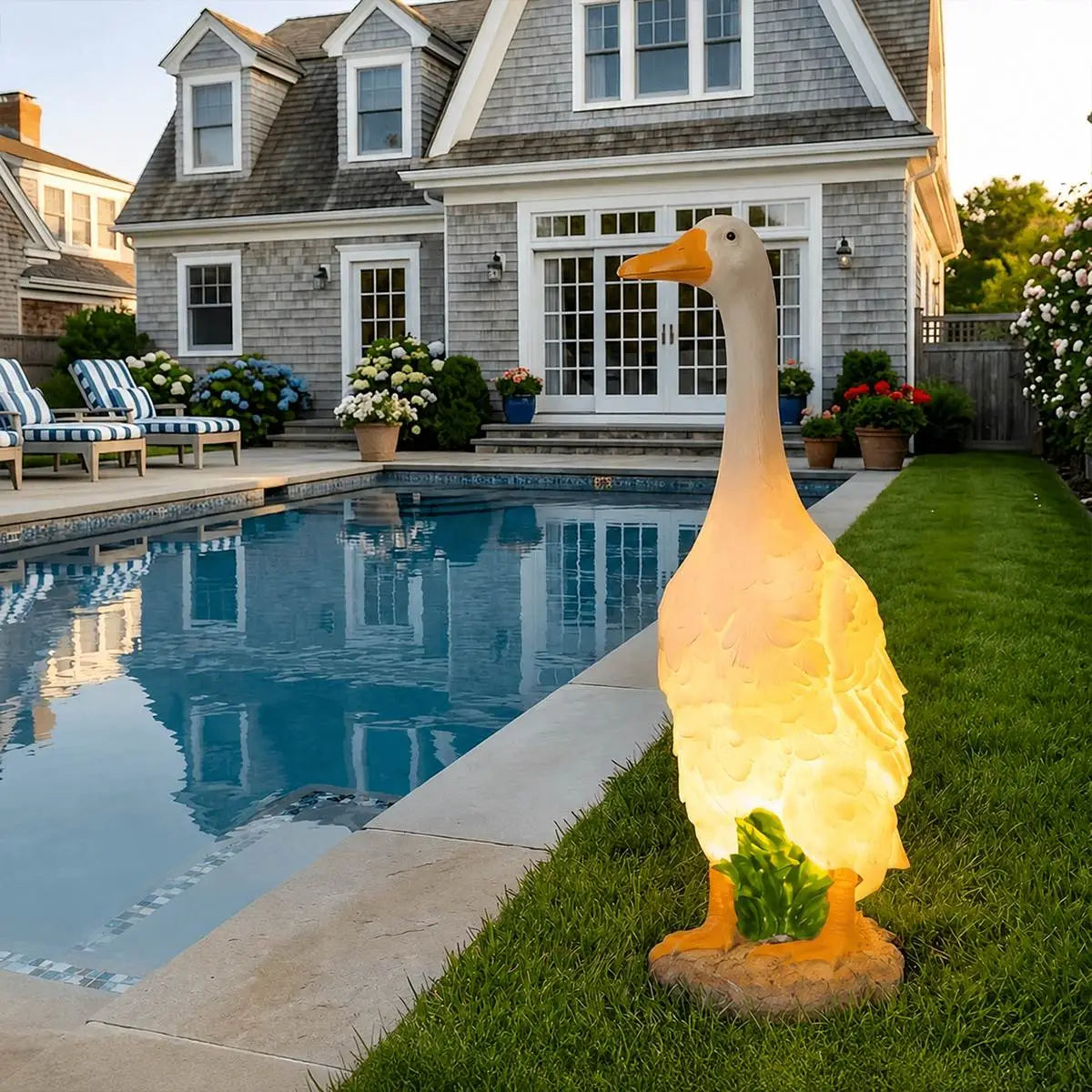 Antizer Goose Resin Outdoor Floor Lamp