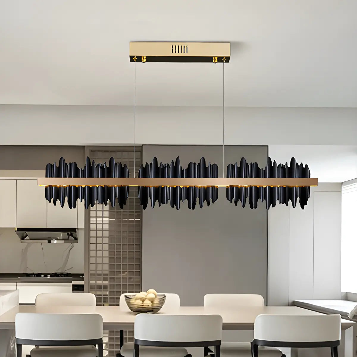 Antizer Iceberg Linear Chandelier-Black & Gold
