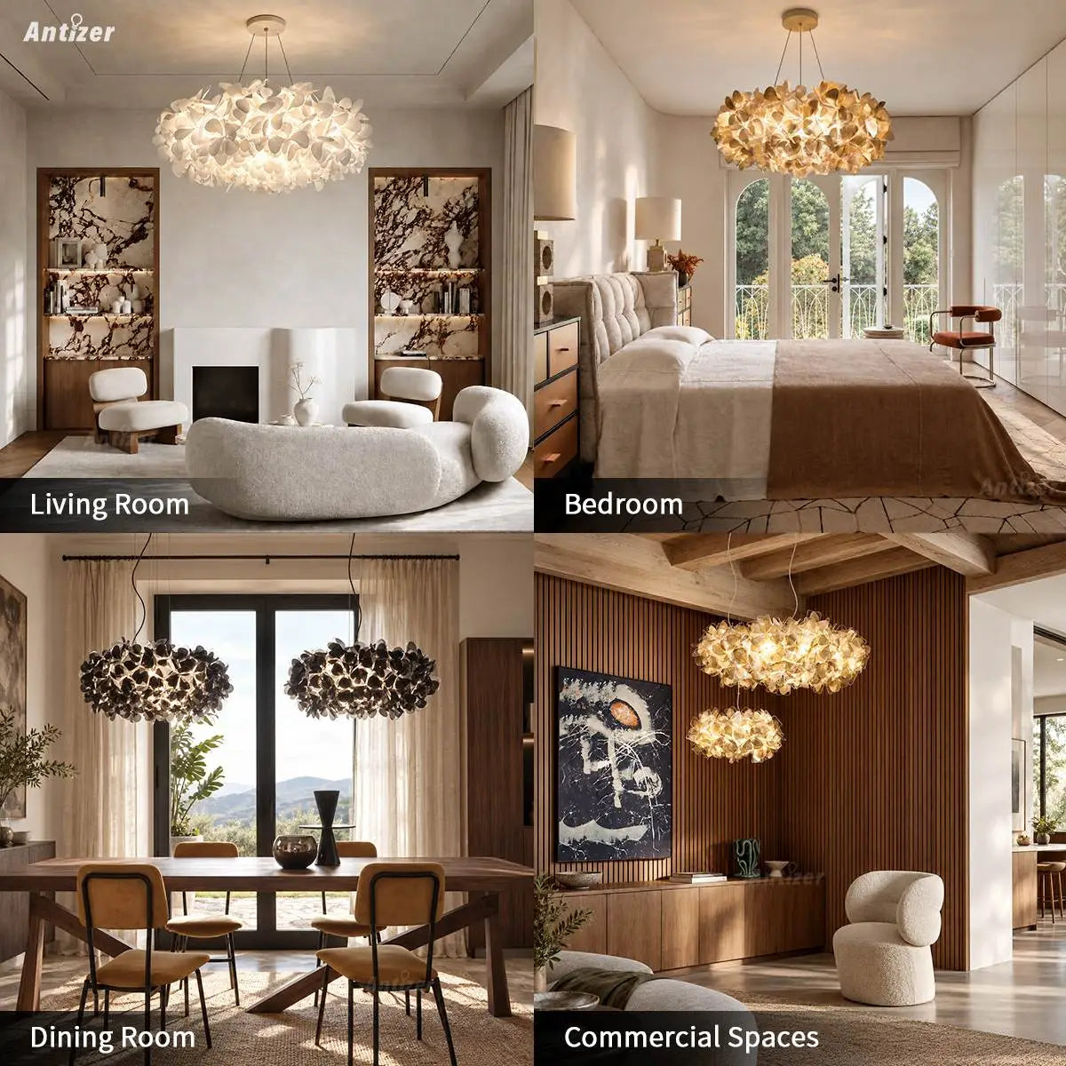 Antizer Italian Creative Petal Chandelier for Bedroom