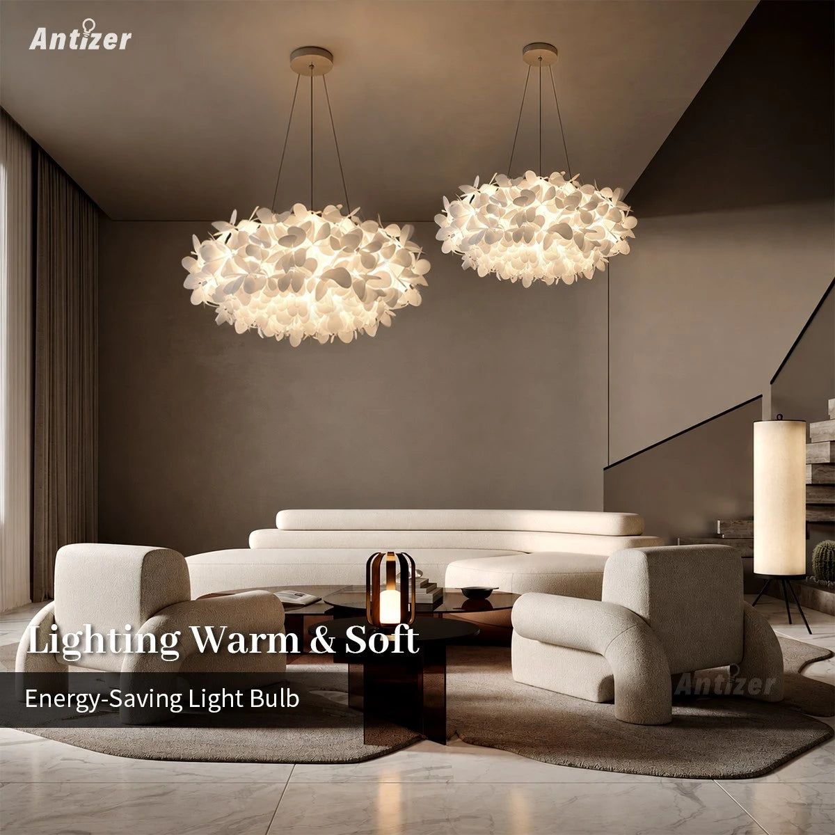 Antizer Italian Creative Petal Chandelier for Bedroom