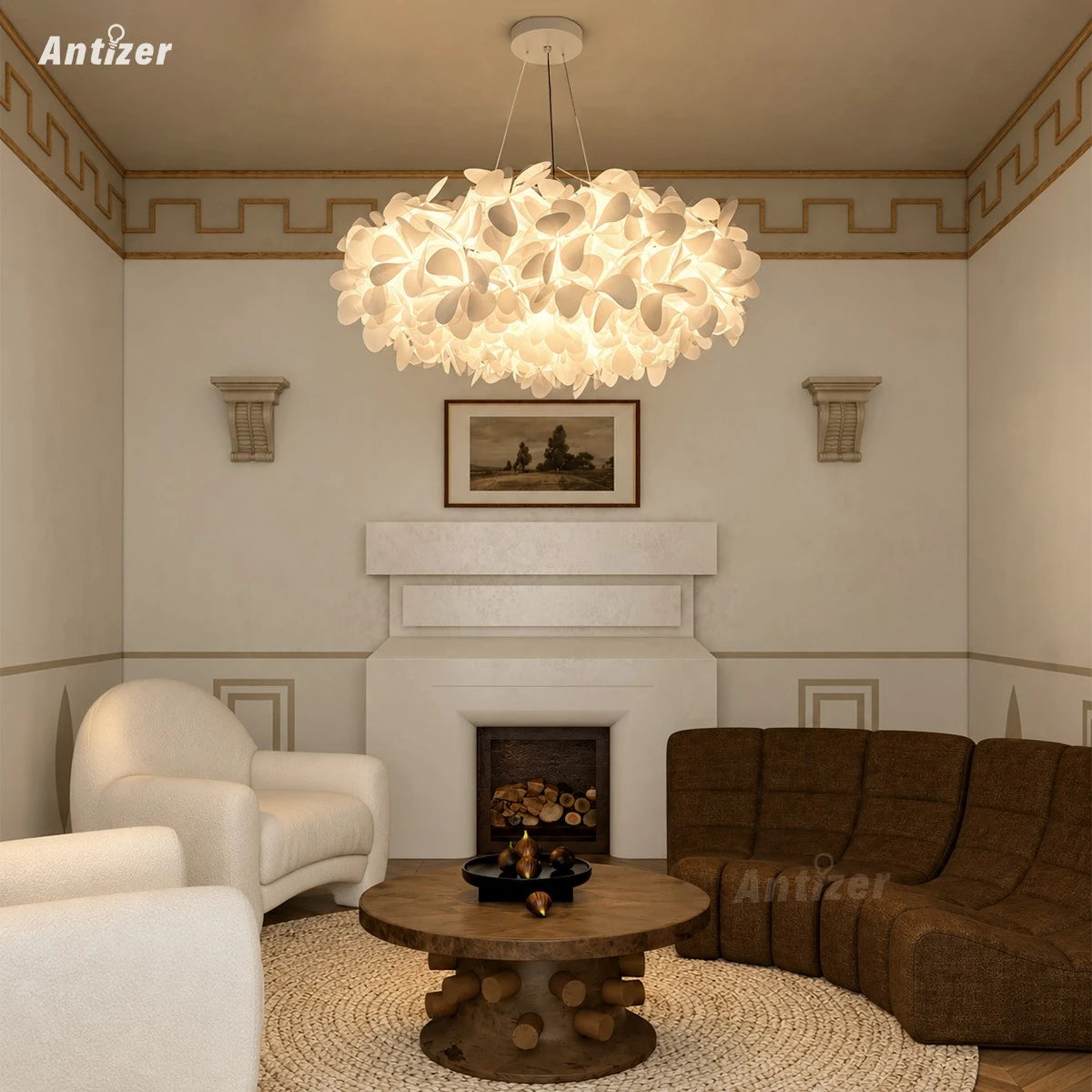 Antizer Italian Creative Petal Chandelier for Bedroom