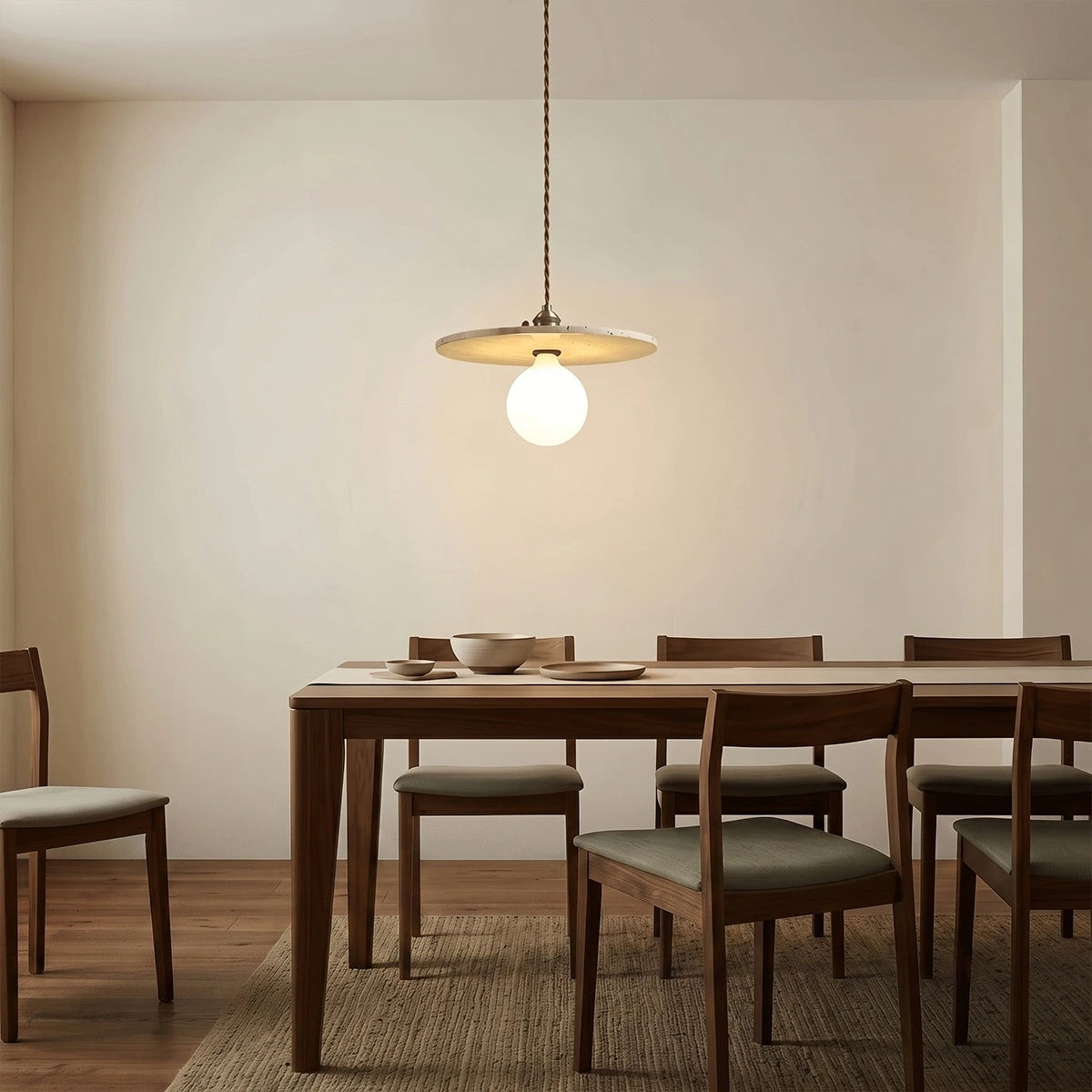 Antizer LED Travertine Pendant Light