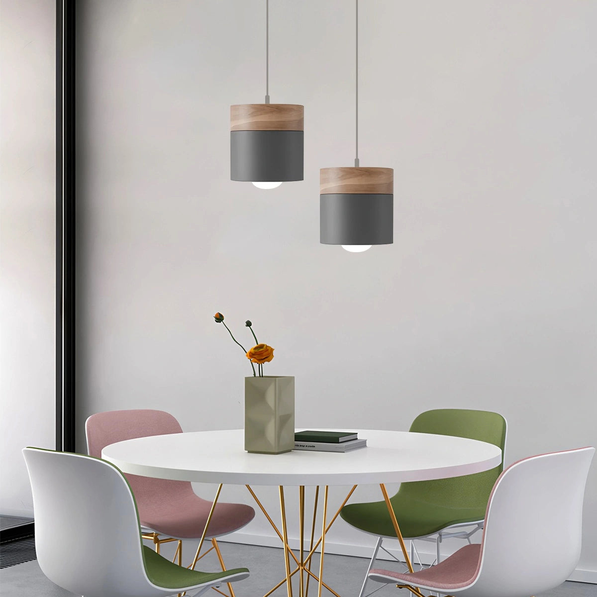 Hanging Wood Pendant Light