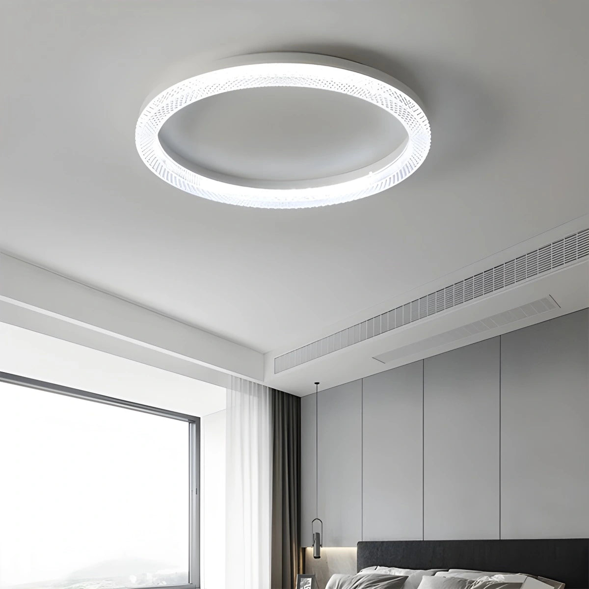 Antizer Light Luxury Circular Crystal Ceiling Light White 50cm / 19.69" Dimming