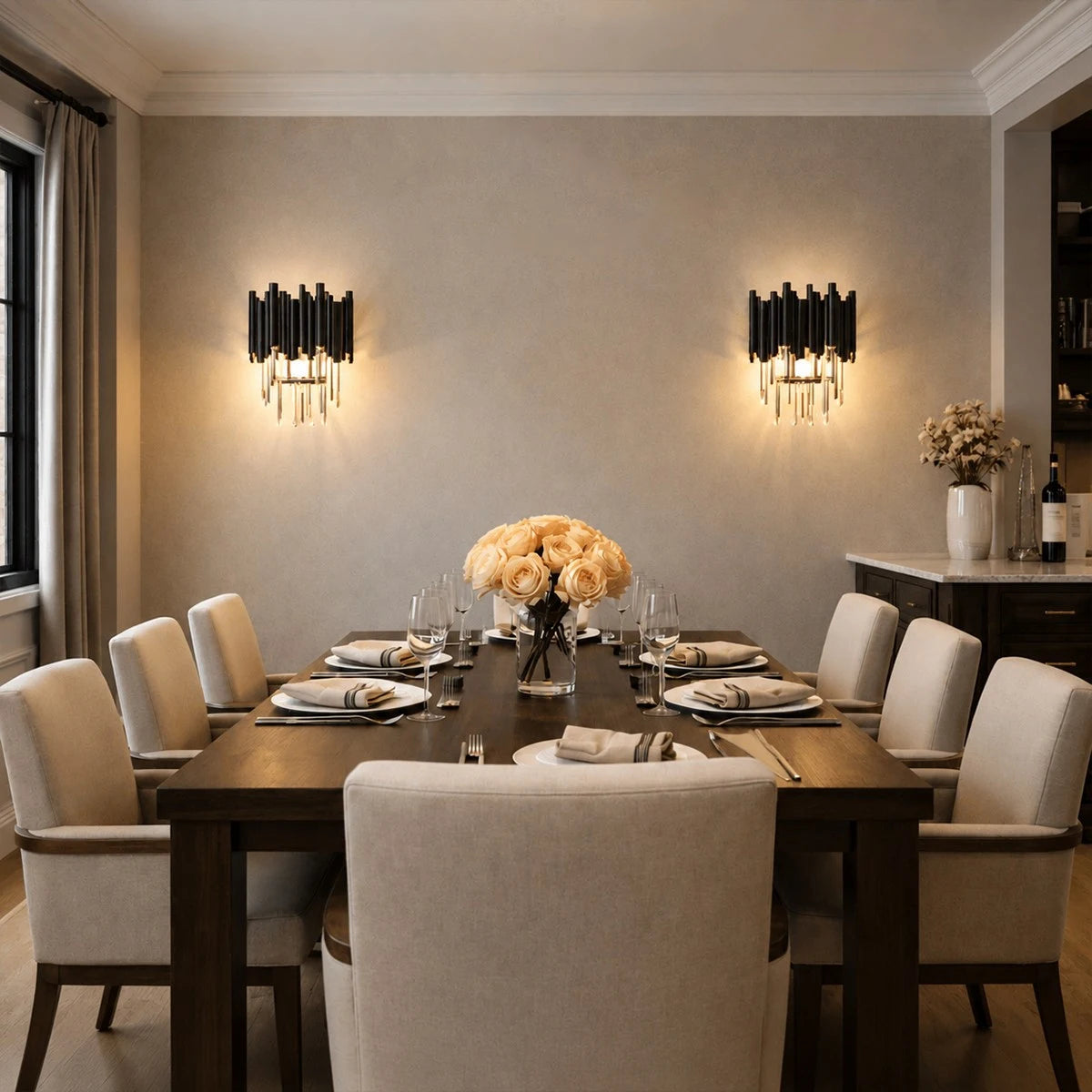 Antizer Luxury Obsidian Crystal Wall Sconce