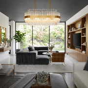 Antizer Luxury Rectangular Crystal Chandelier