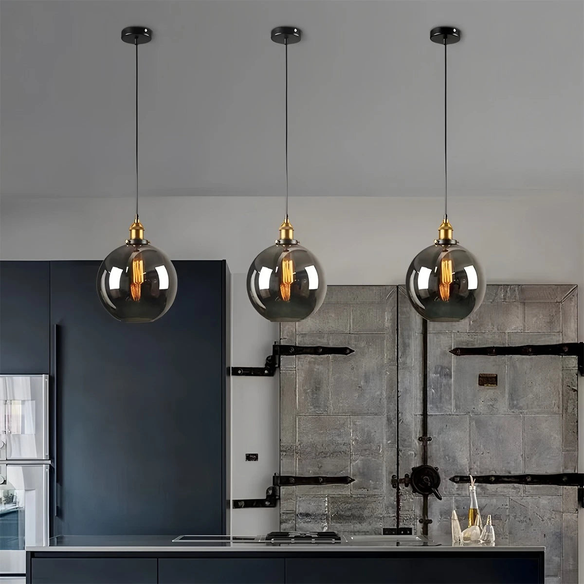 glass pendant light for kitchen island
