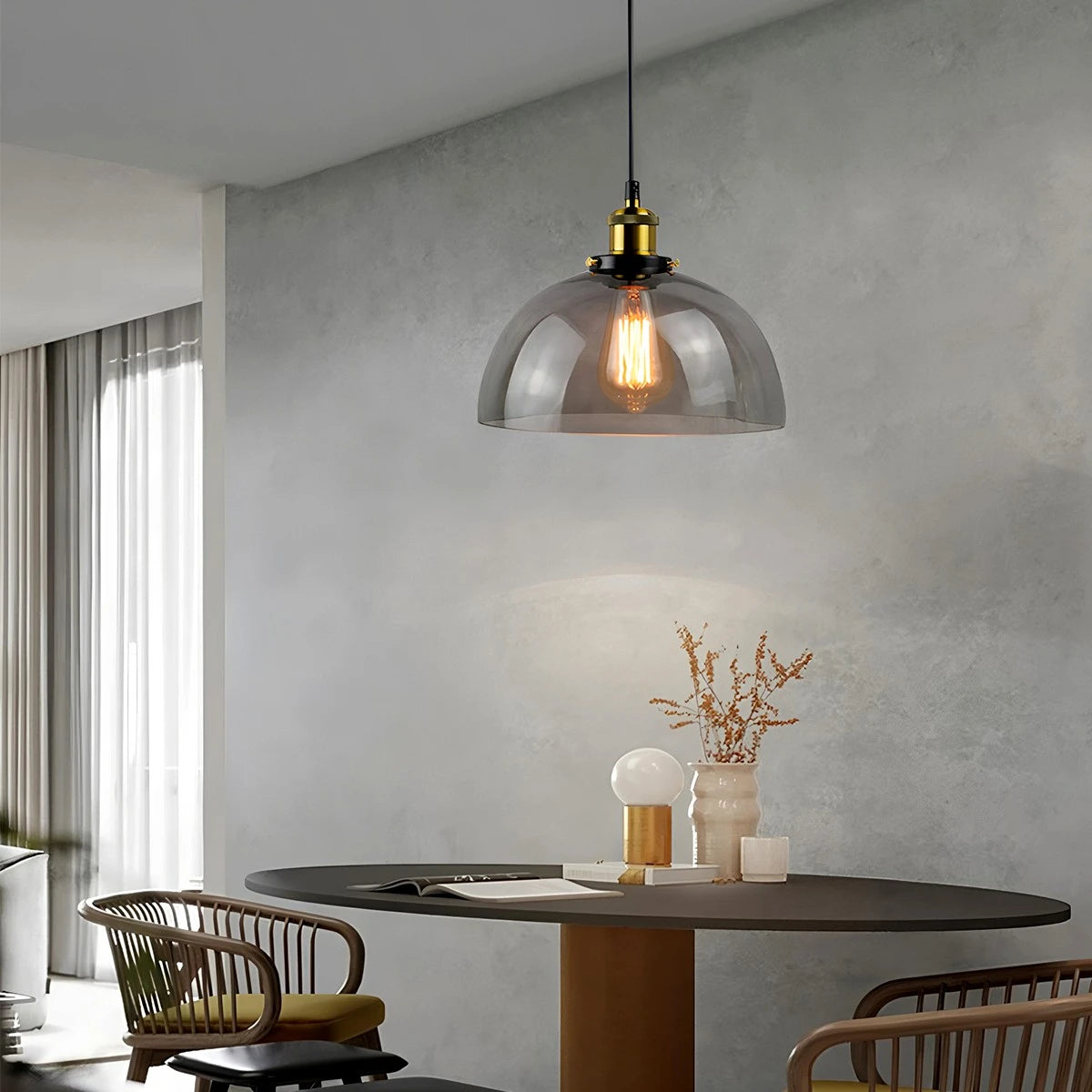  Single Glass Pendant Light