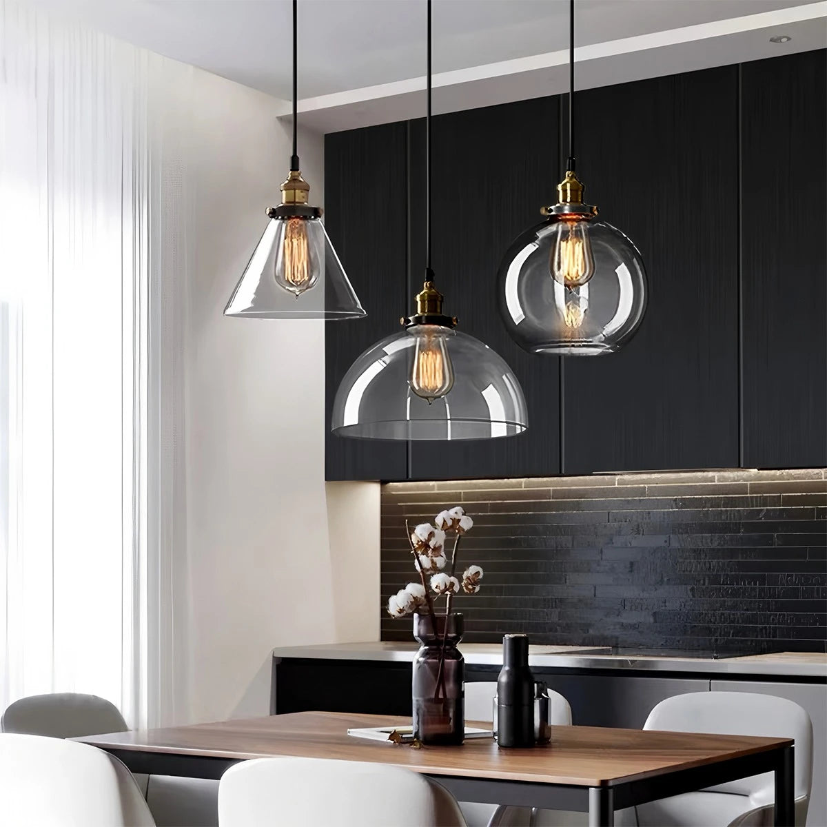  Single Glass Pendant Light