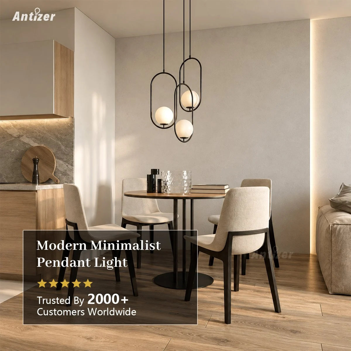 Antizer Mila Pendant Light Minimalist Lighting Fixture