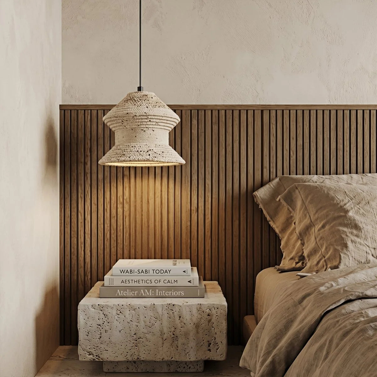 Antizer Minimalist Travertine Pendant Light