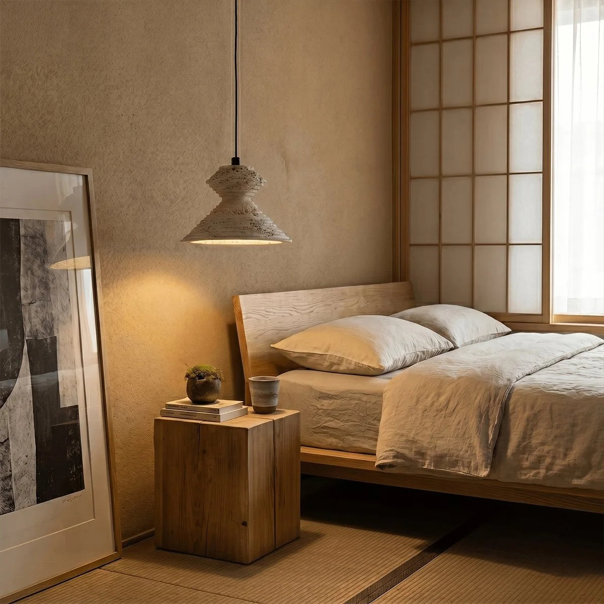 Antizer Minimalist Travertine Pendant Light