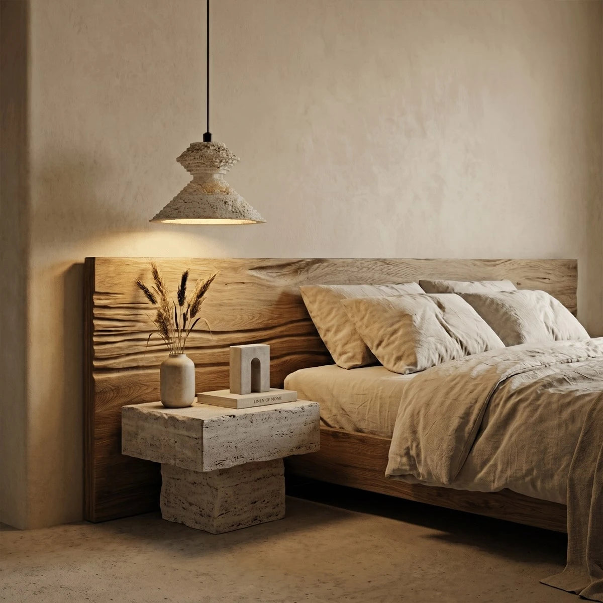 Antizer Minimalist Travertine Pendant Light