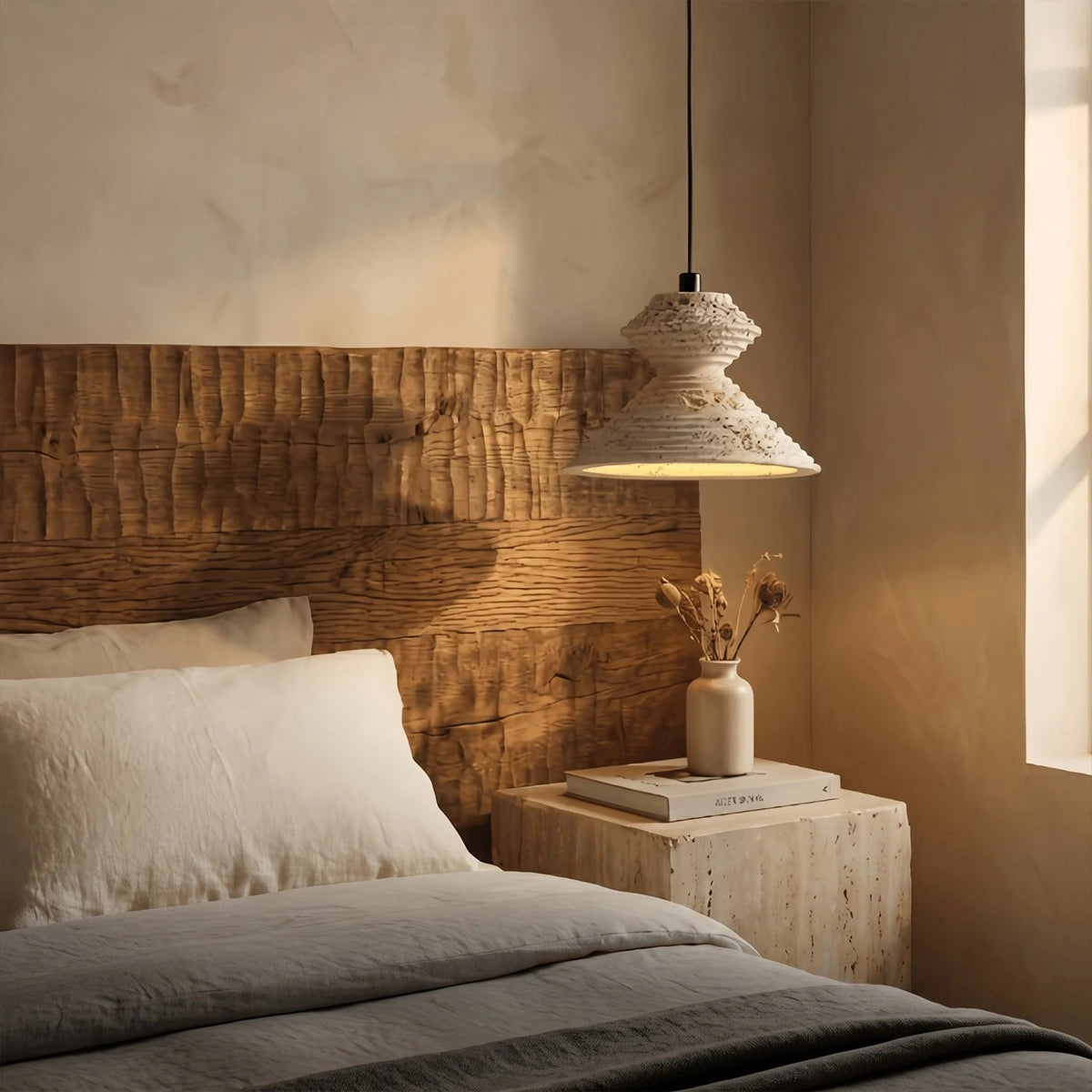 Antizer Minimalist Travertine Pendant Light