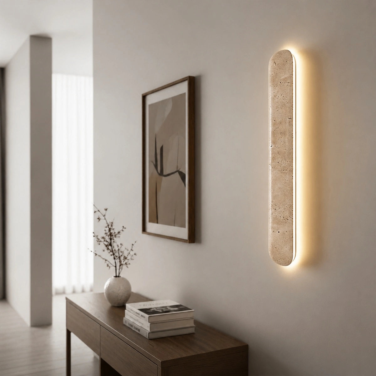 Antizer Minimalist Travertine Pillar Wall Lamp