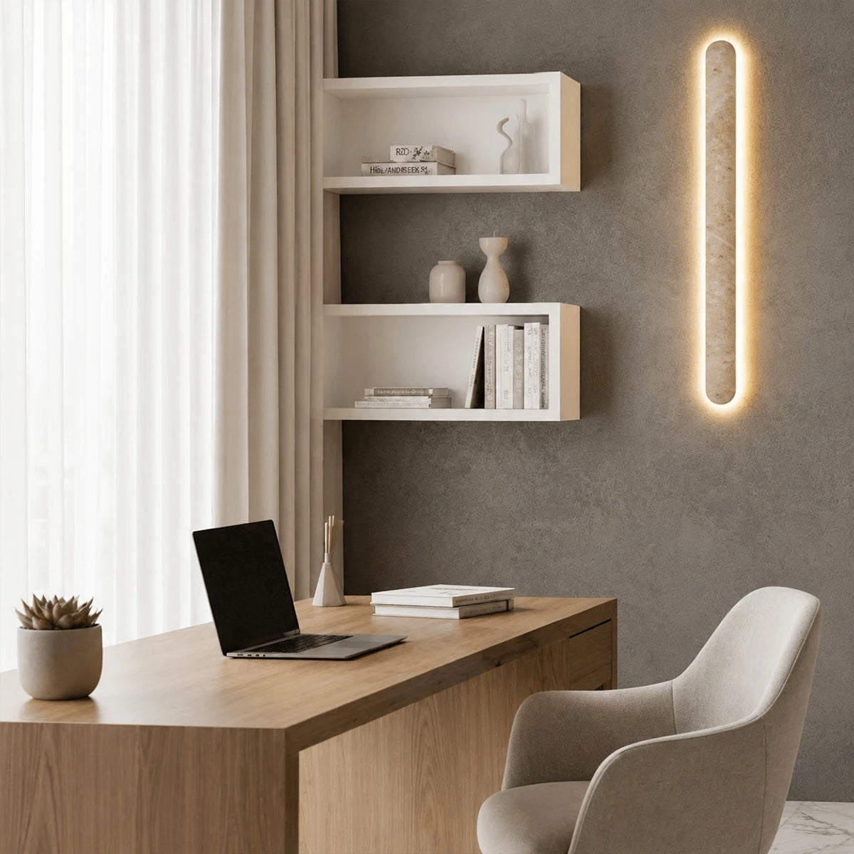 Antizer Minimalist Travertine Pillar Wall Lamp