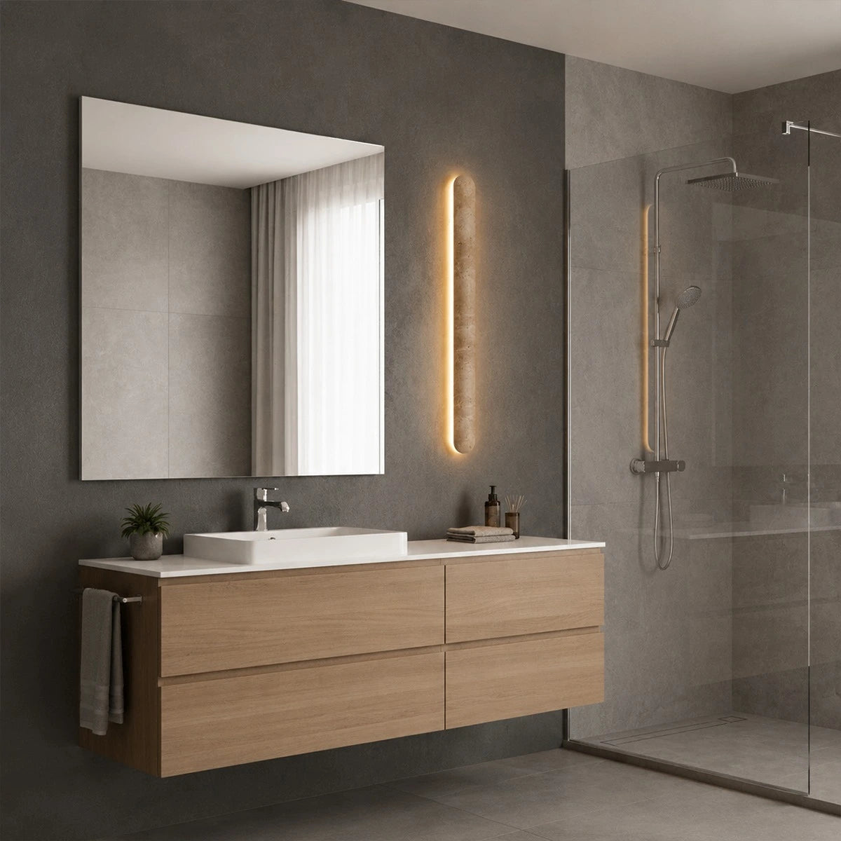 Antizer Minimalist Travertine Pillar Wall Lamp