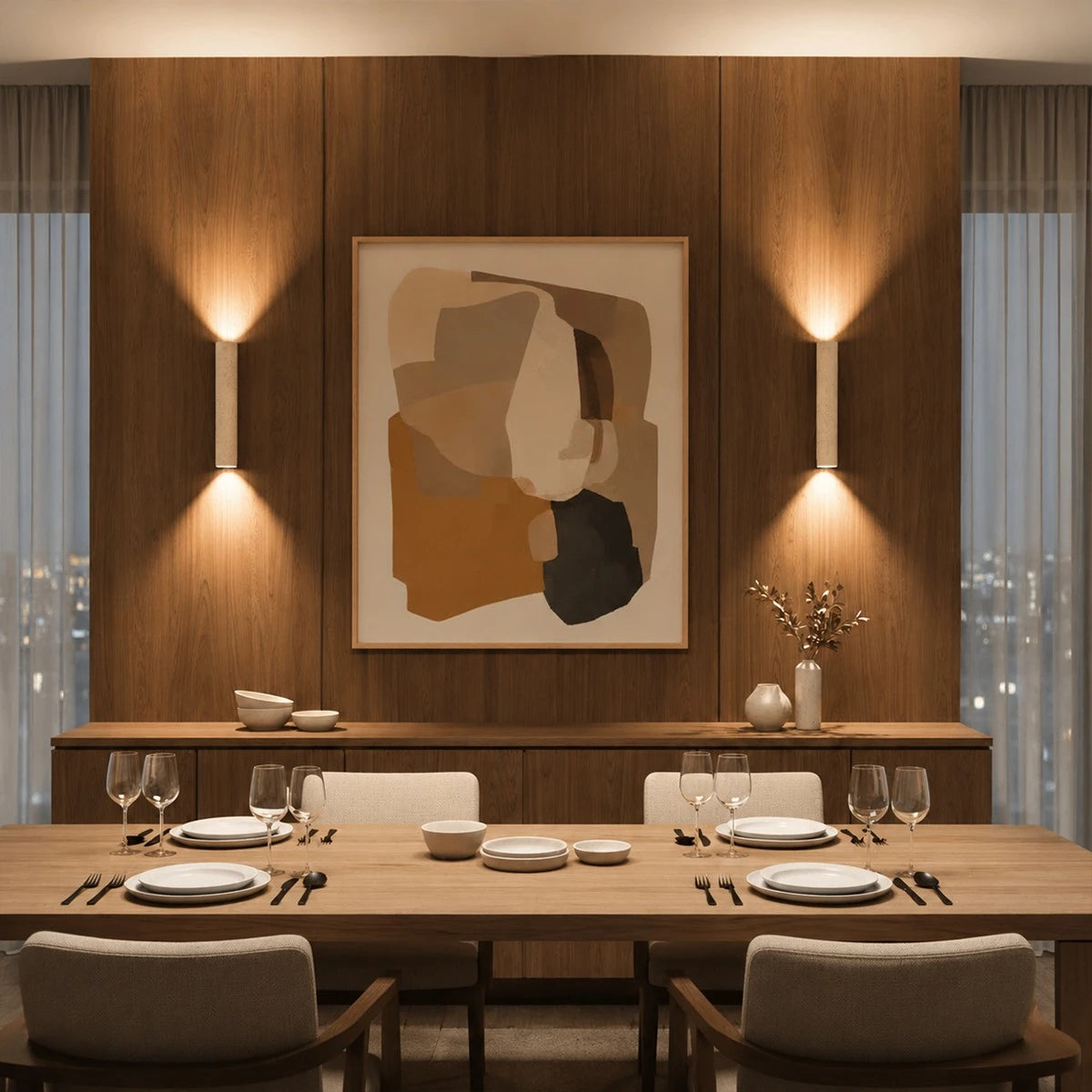Antizer Minimalist Yellow Travertine Cylindrical Wall Lamp