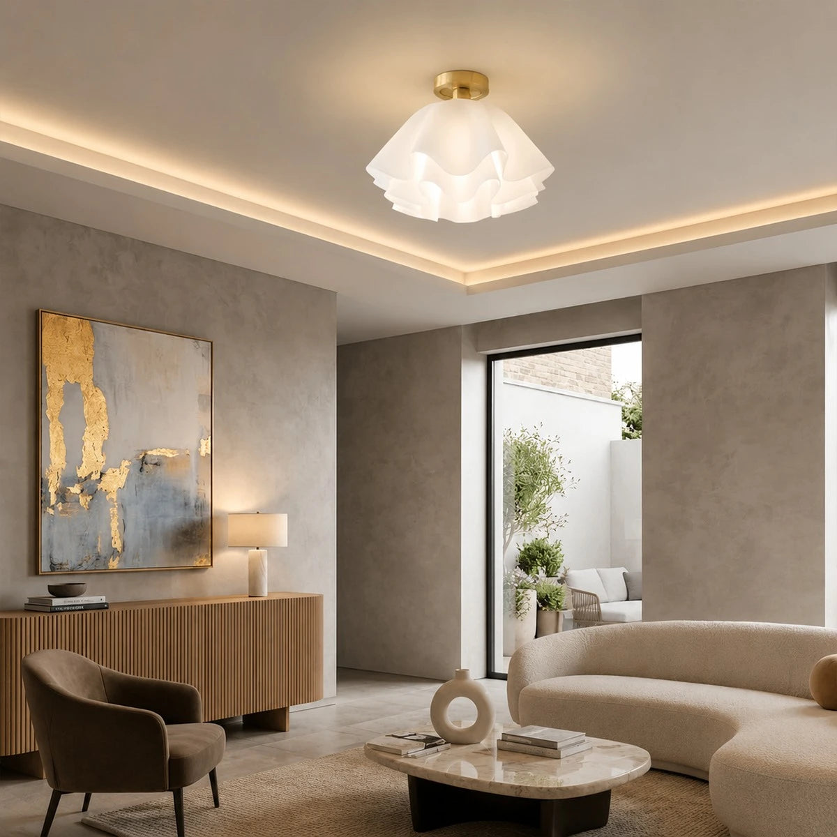 Antizer Modern Acrylic Flower Shape Ceiling Light