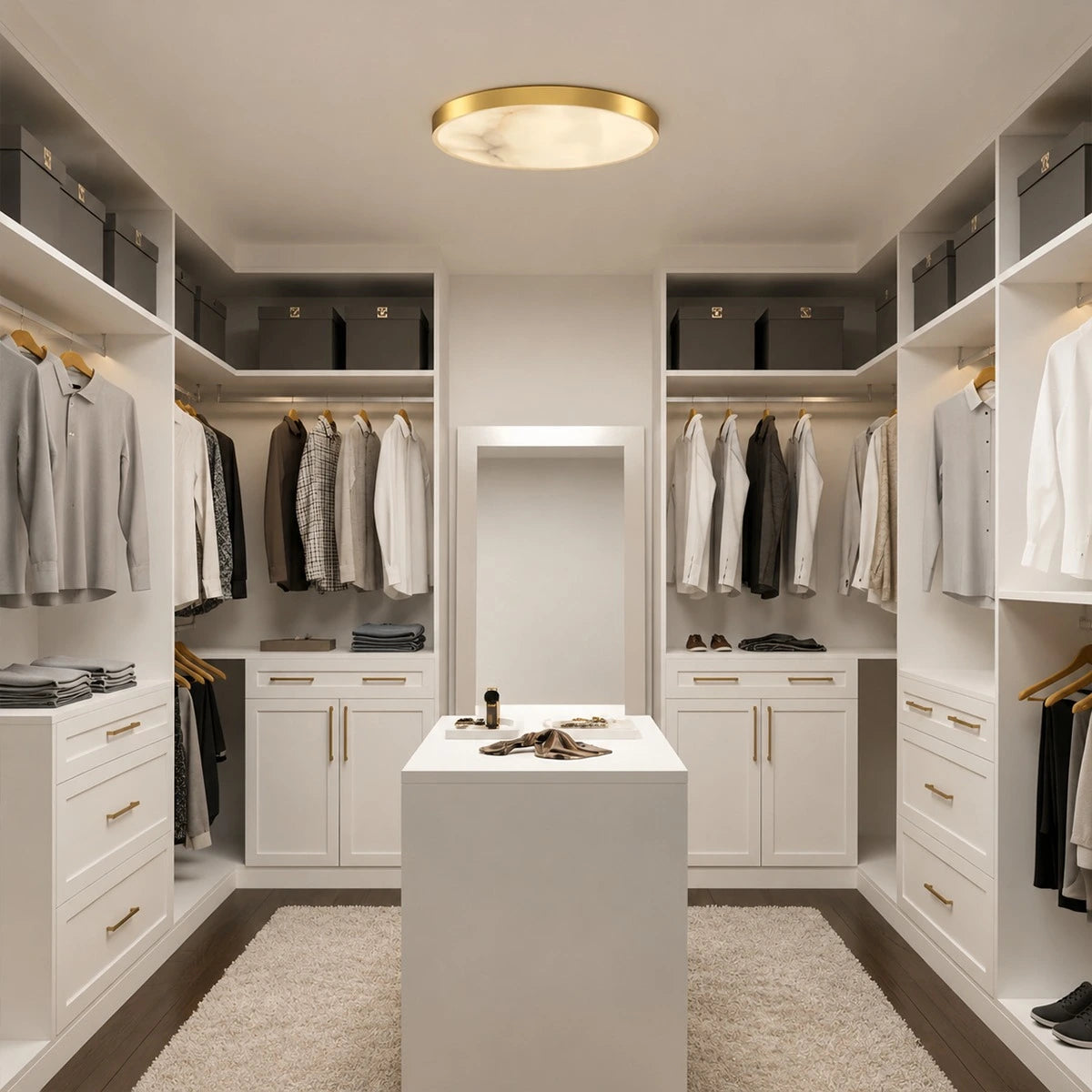 Antizer Modern Alabaster Disc Ceiling Light