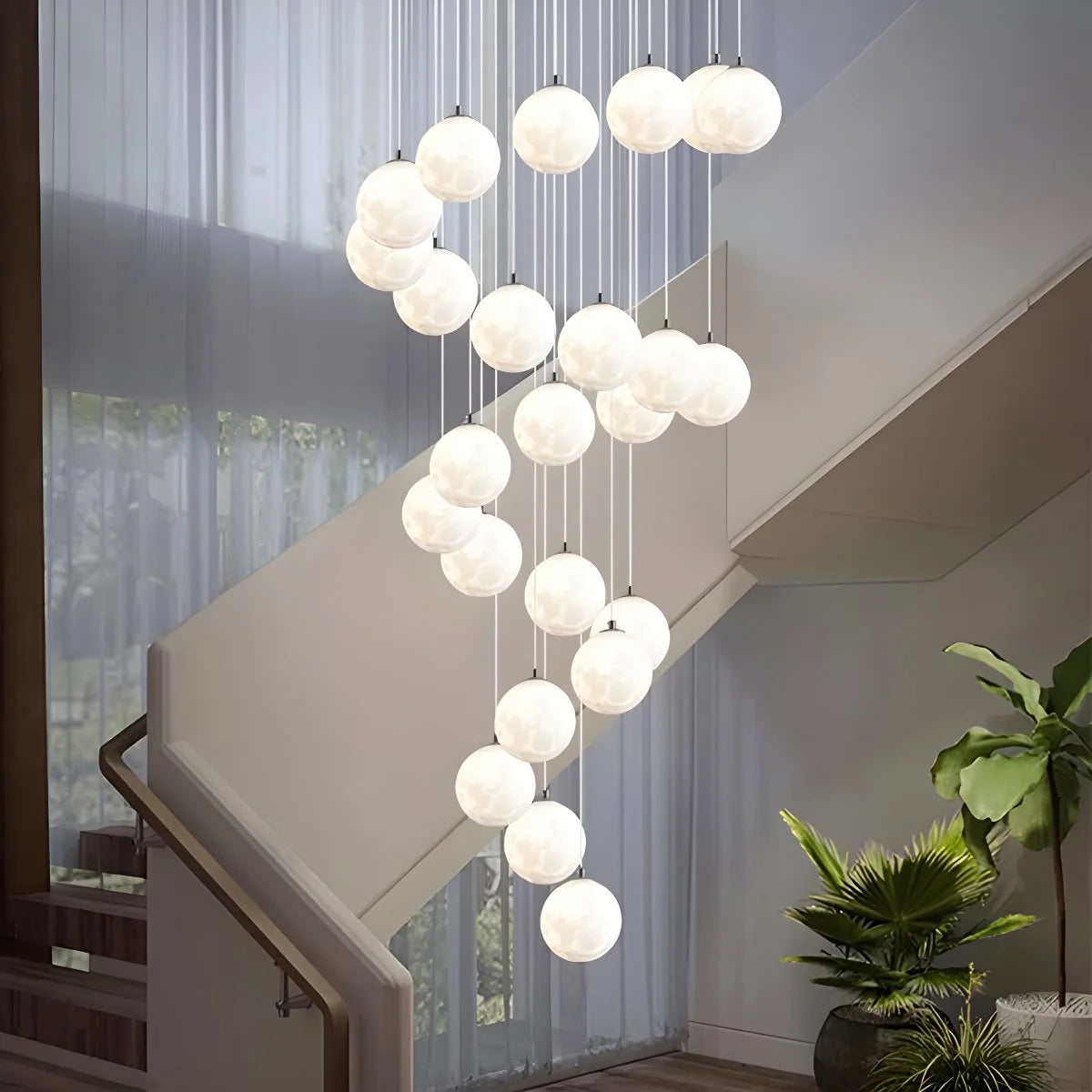 Antizer Modern Attic 3D Moon Celestial Chandelier 24 Haeds-50cm / 19.69"-3D