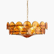 Antizer Modern Circular Glass Disc Chandelier
