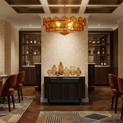 Antizer Modern Circular Glass Disc Chandelier