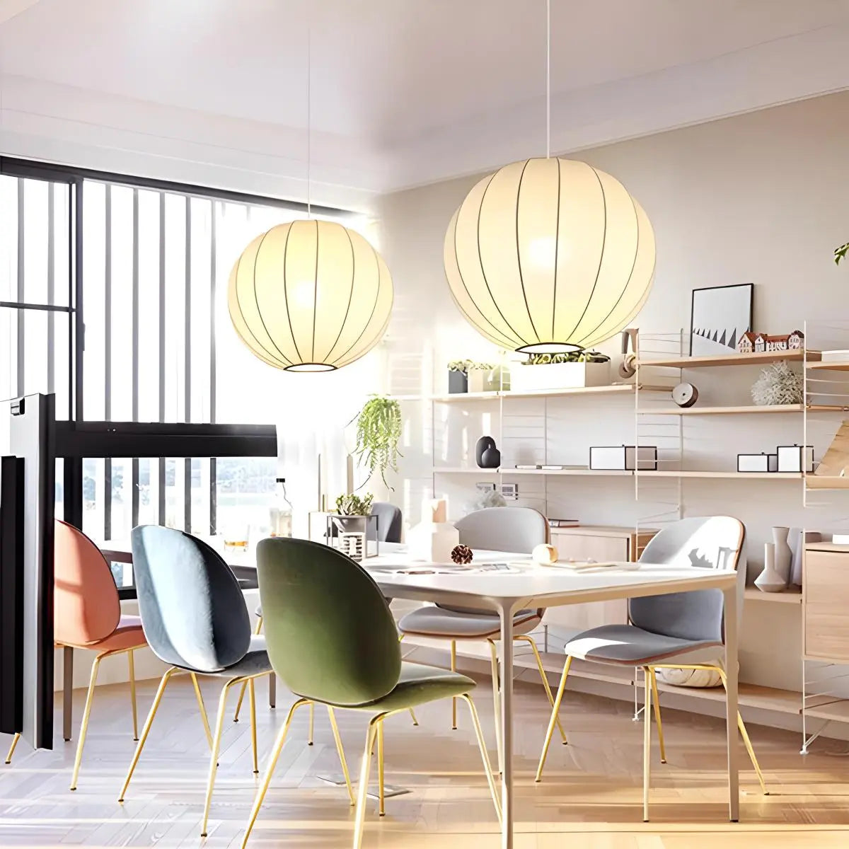 Antizer Vintage LED Silk Lantern Pendant Light