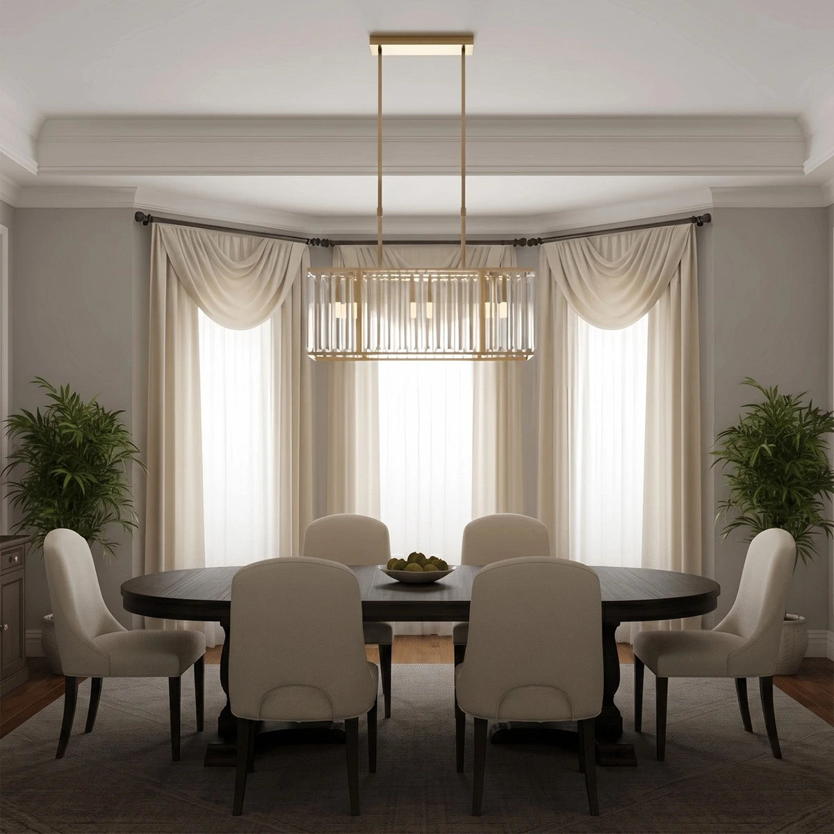 Antizer Modern Luxury Glass Linear Chandelier
