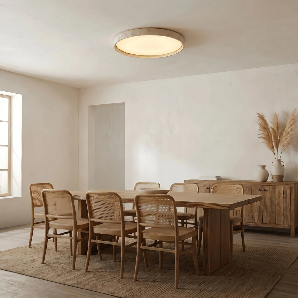 Antizer Modern Minimalist Round Travertine Ceiling Light