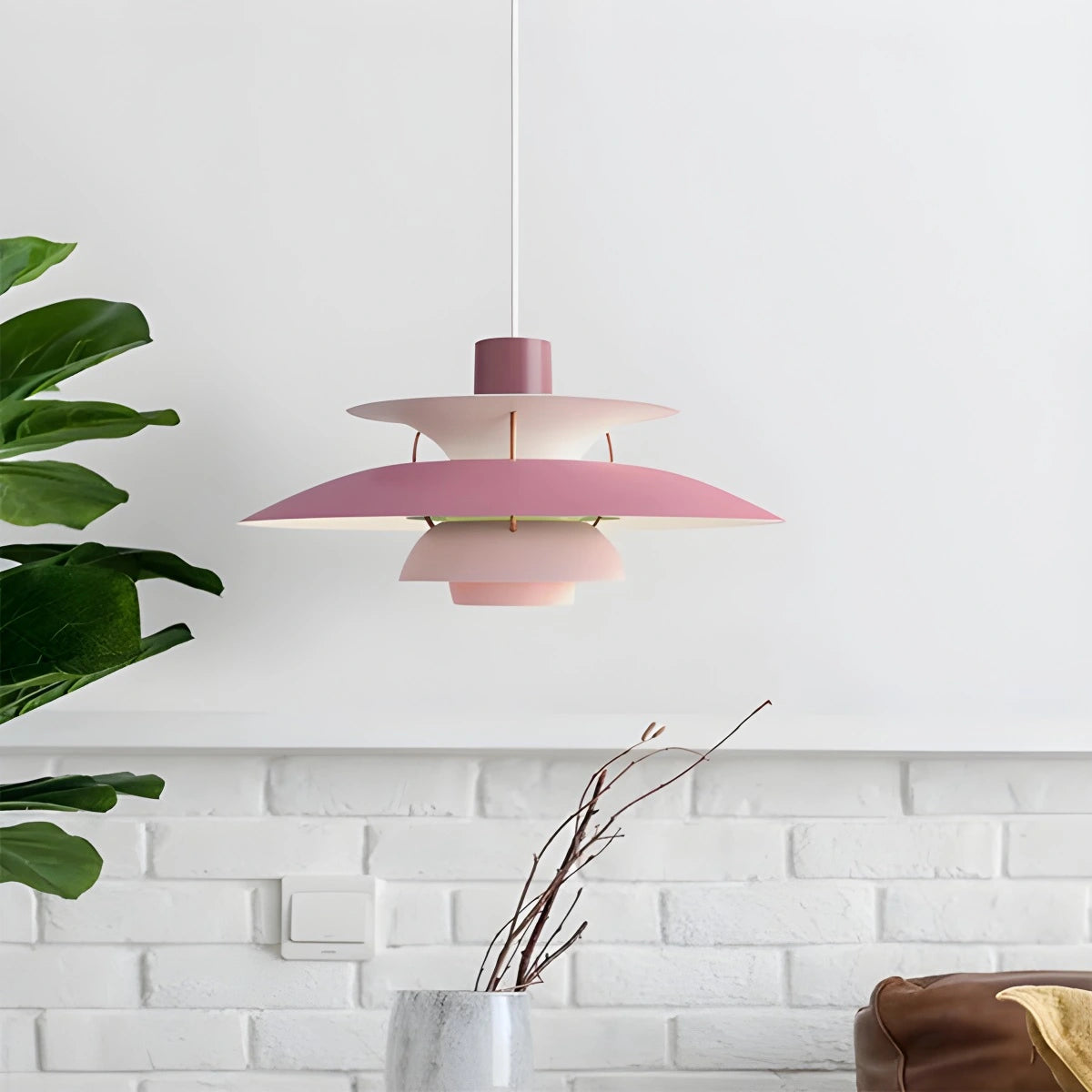 Pink Nordic multi pendant light