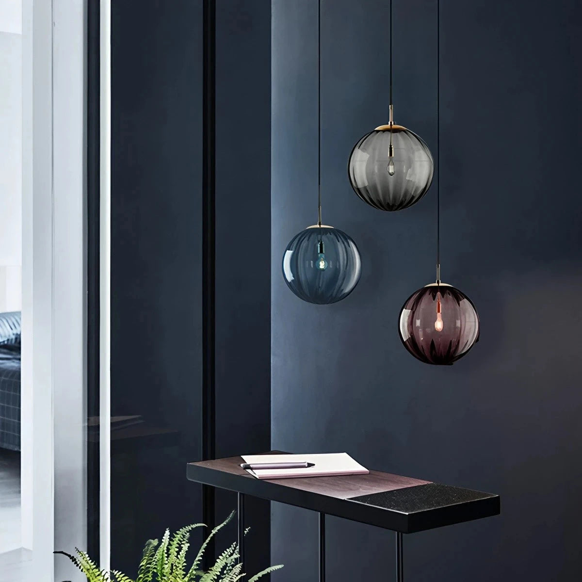 modern globe pendant light   