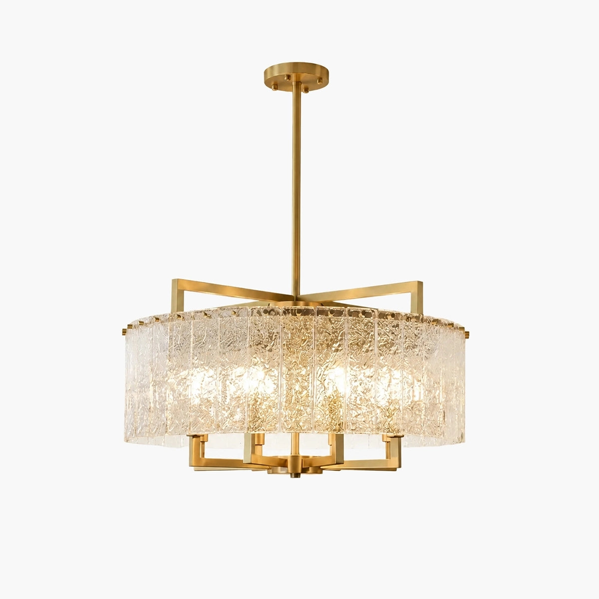 Antizer Modern Textured Glass Round Chandelier