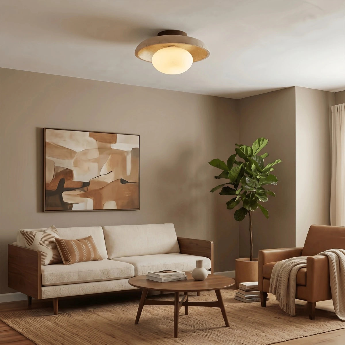 Antizer Modern Natural Travertine Ceiling Light