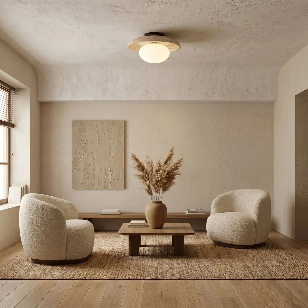 Antizer Modern Natural Travertine Ceiling Light
