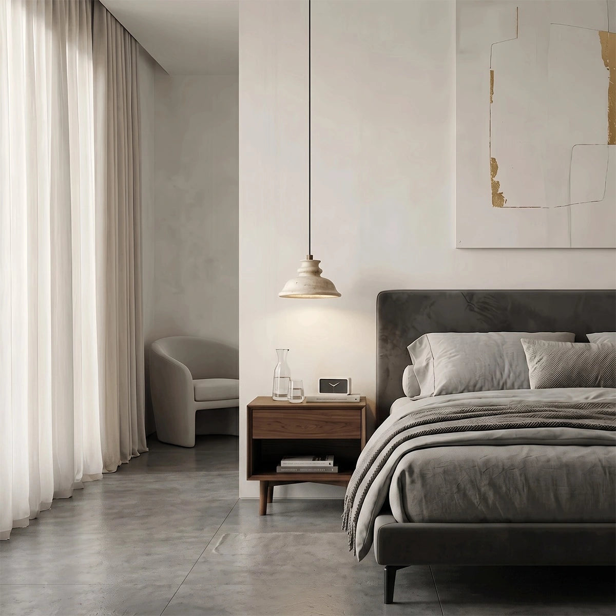 Antizer Modern Travertine Pendant Light
