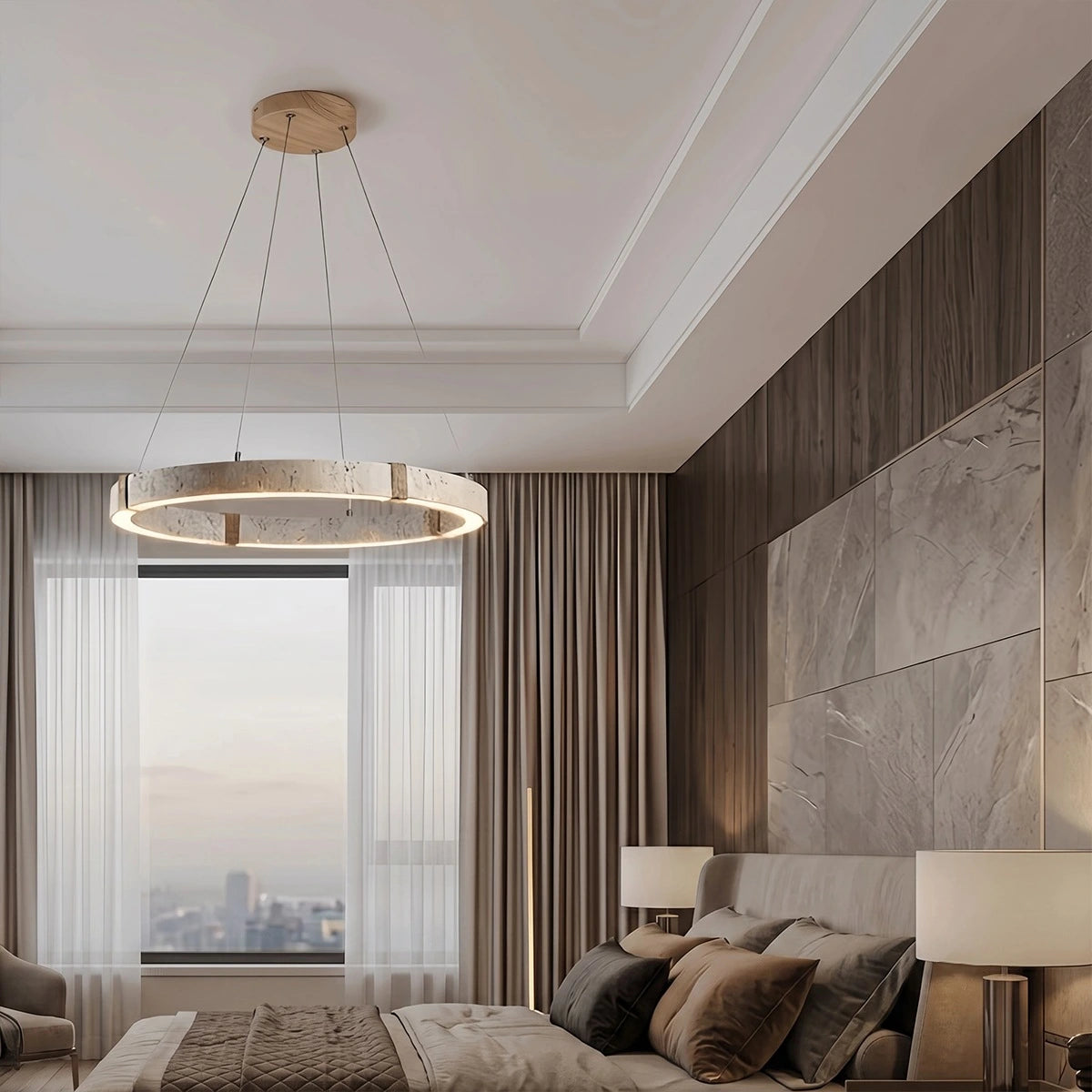 Antizer Modern Yellow Travertine Chandelier