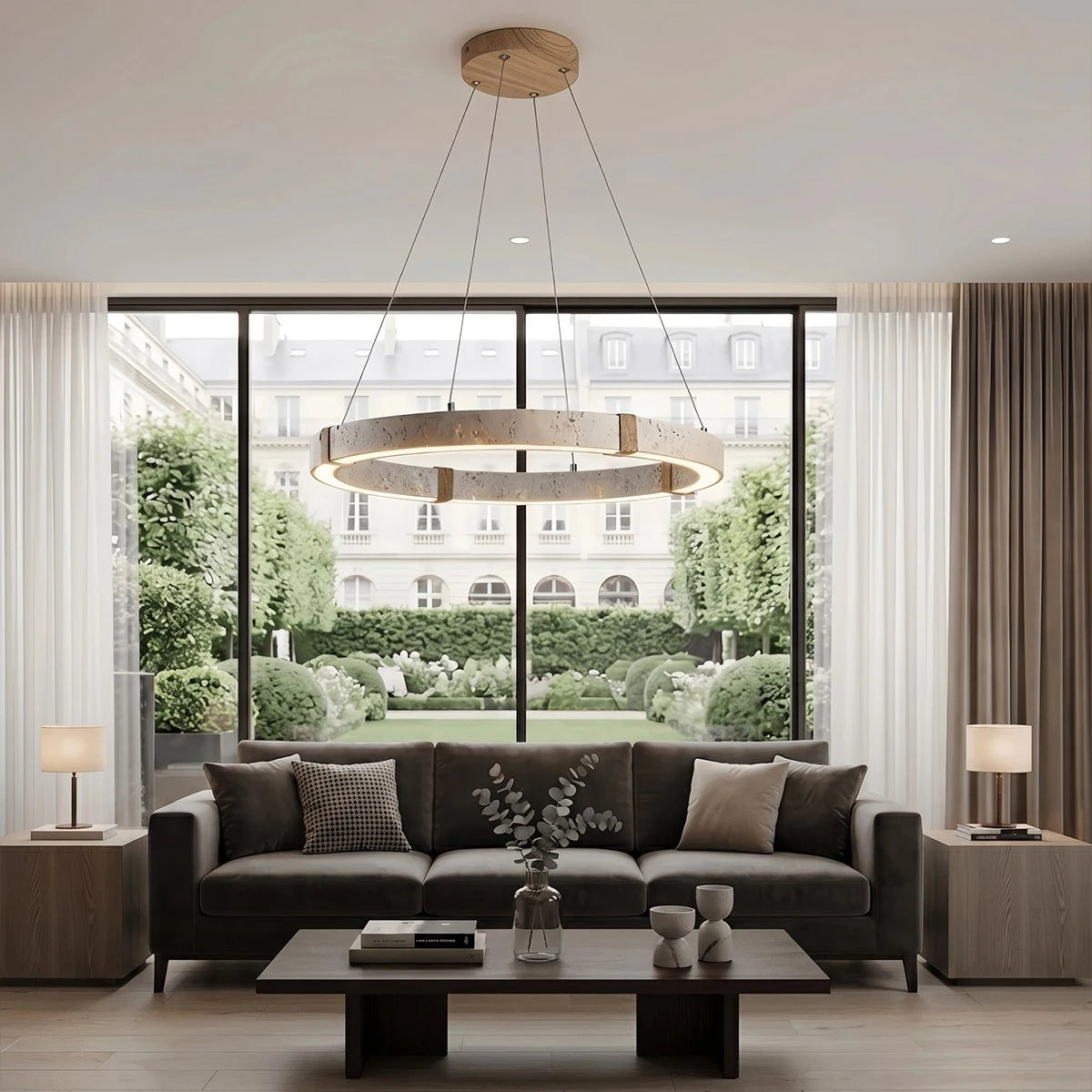 Antizer Modern Yellow Travertine Chandelier