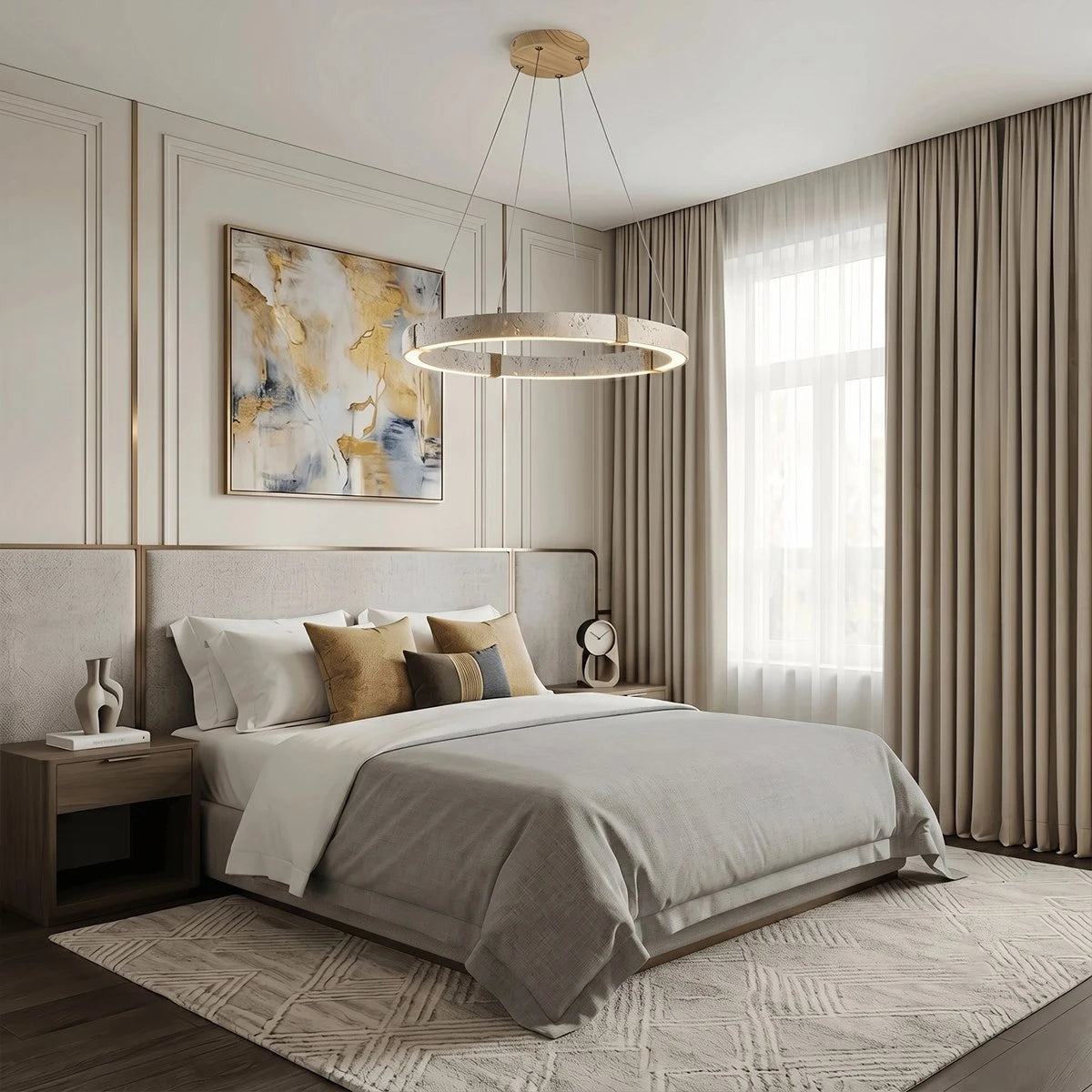 Antizer Modern Yellow Travertine Chandelier