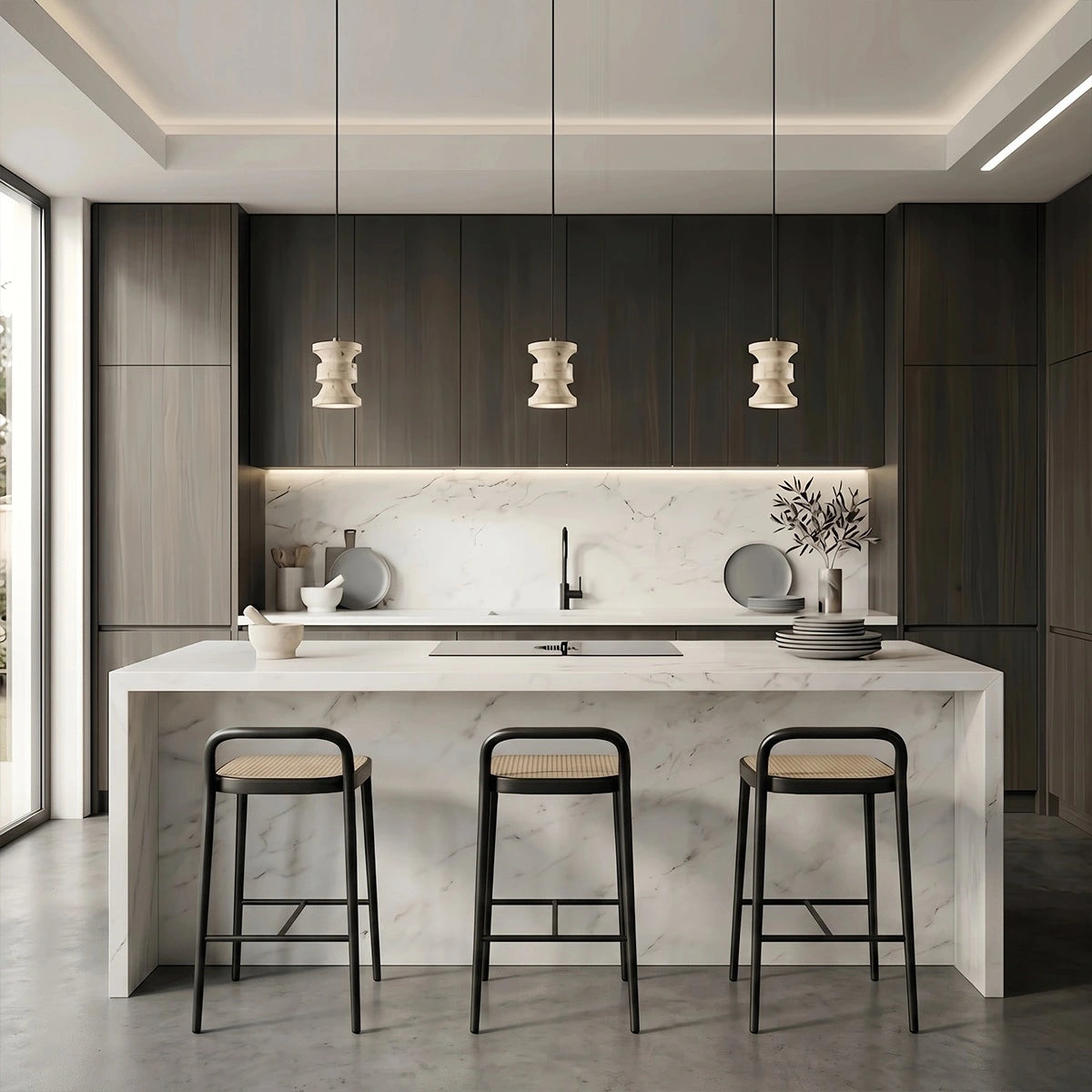 Antizer Modern Yellow Travertine Pendant Light