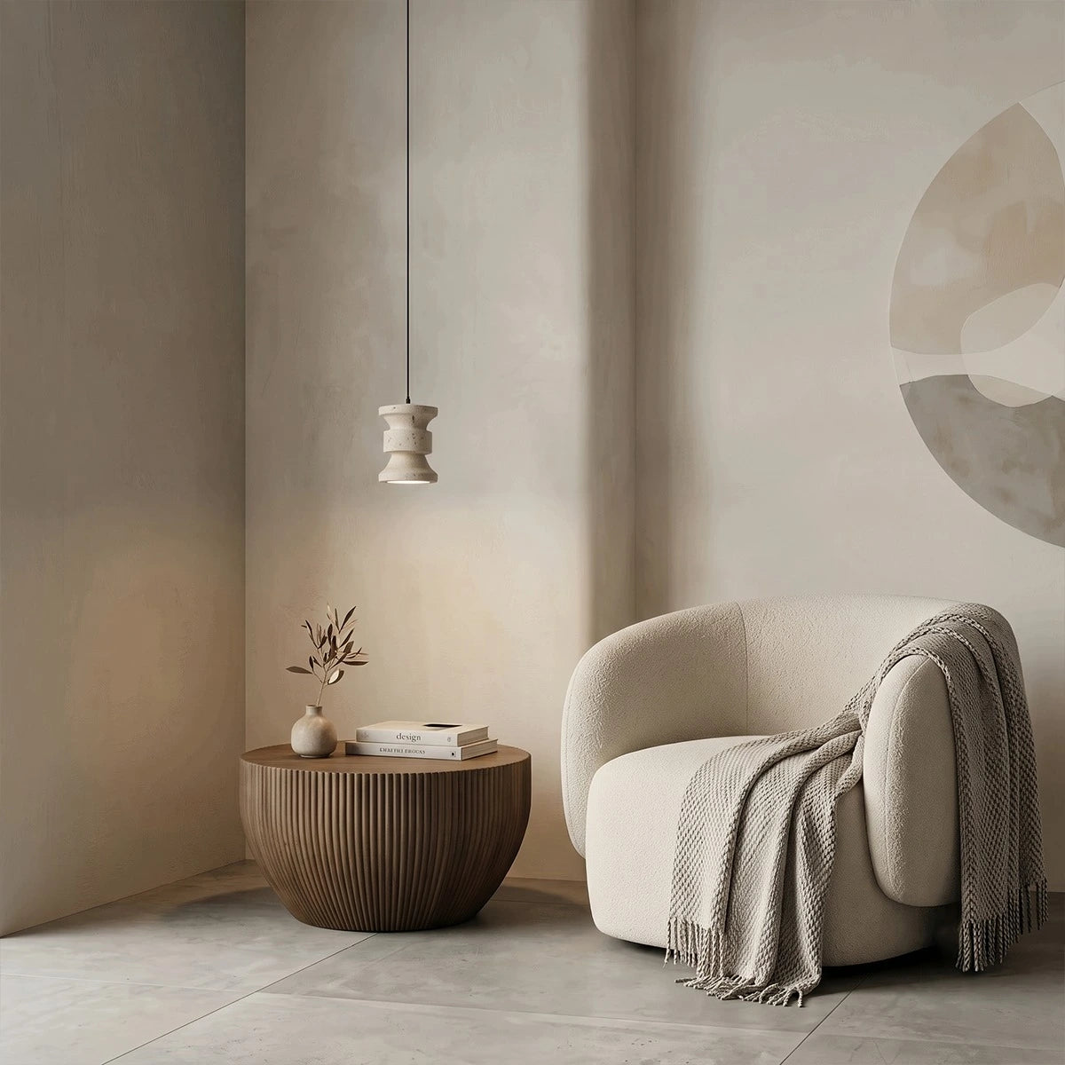 Antizer Modern Yellow Travertine Pendant Light