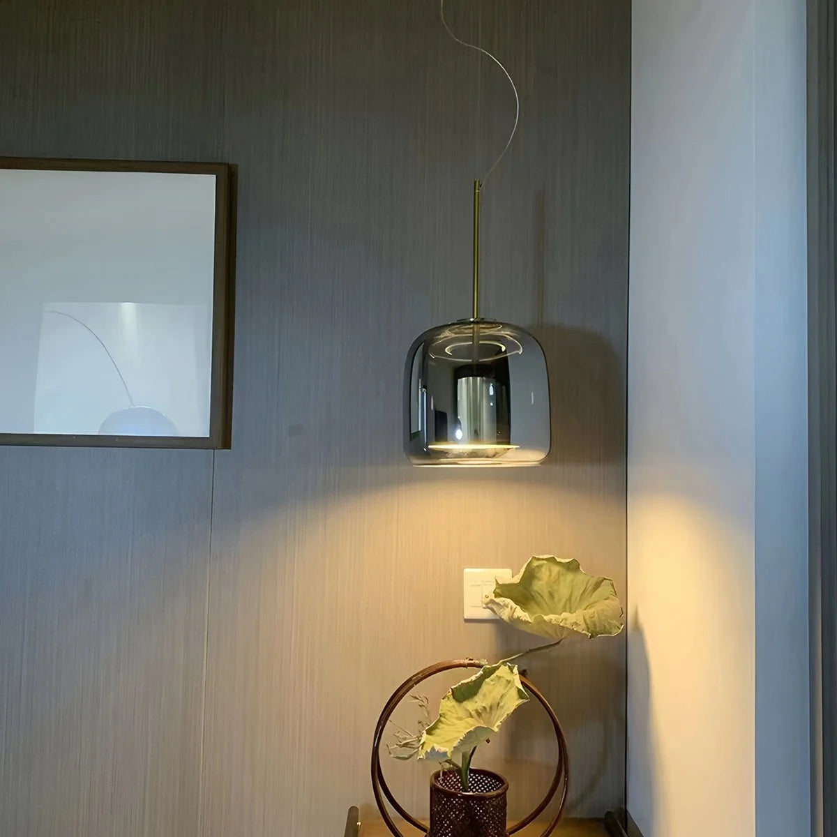 gold and glass pendant light