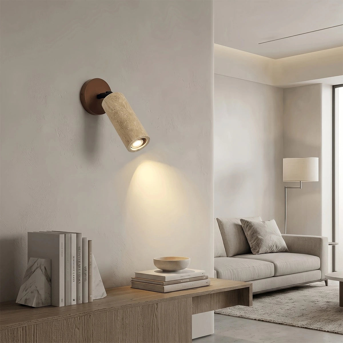 Antizer Natural LED Travertine Wall Light