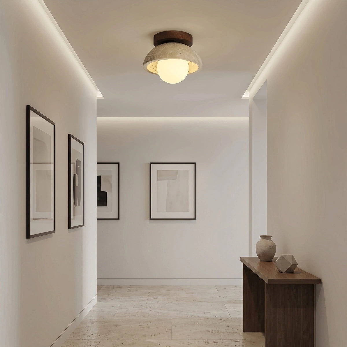 Antizer Natural Travertine Ceiling Light
