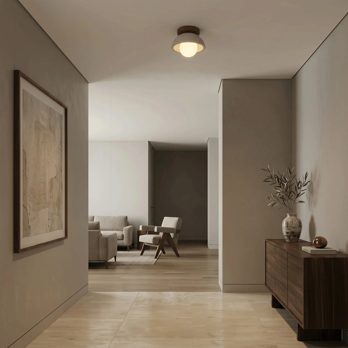 Antizer Natural Travertine Ceiling Light