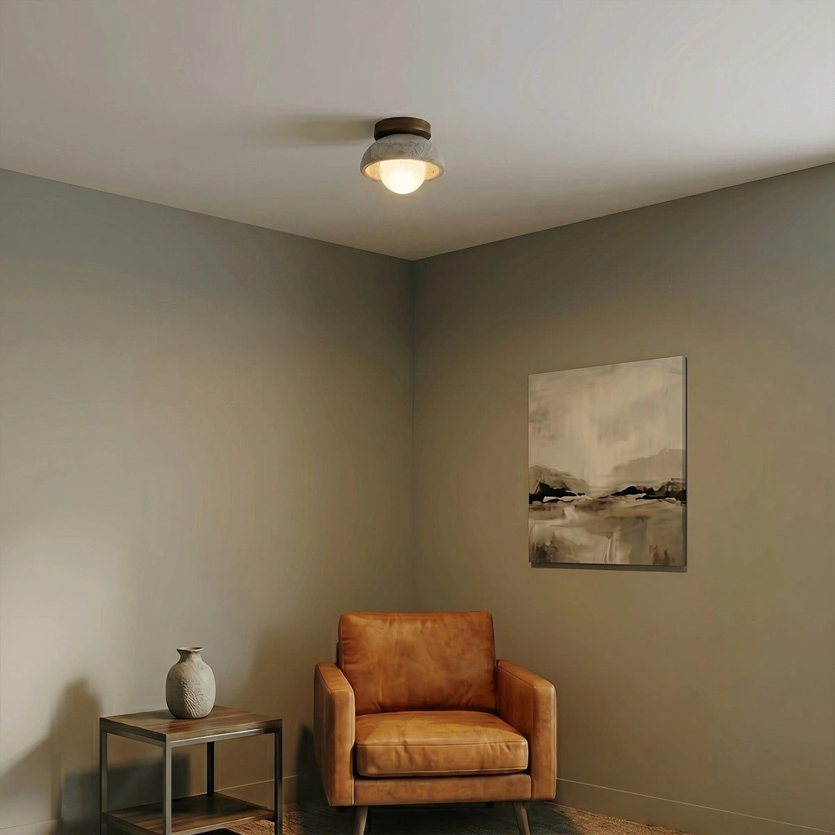 Antizer Natural Travertine Ceiling Light
