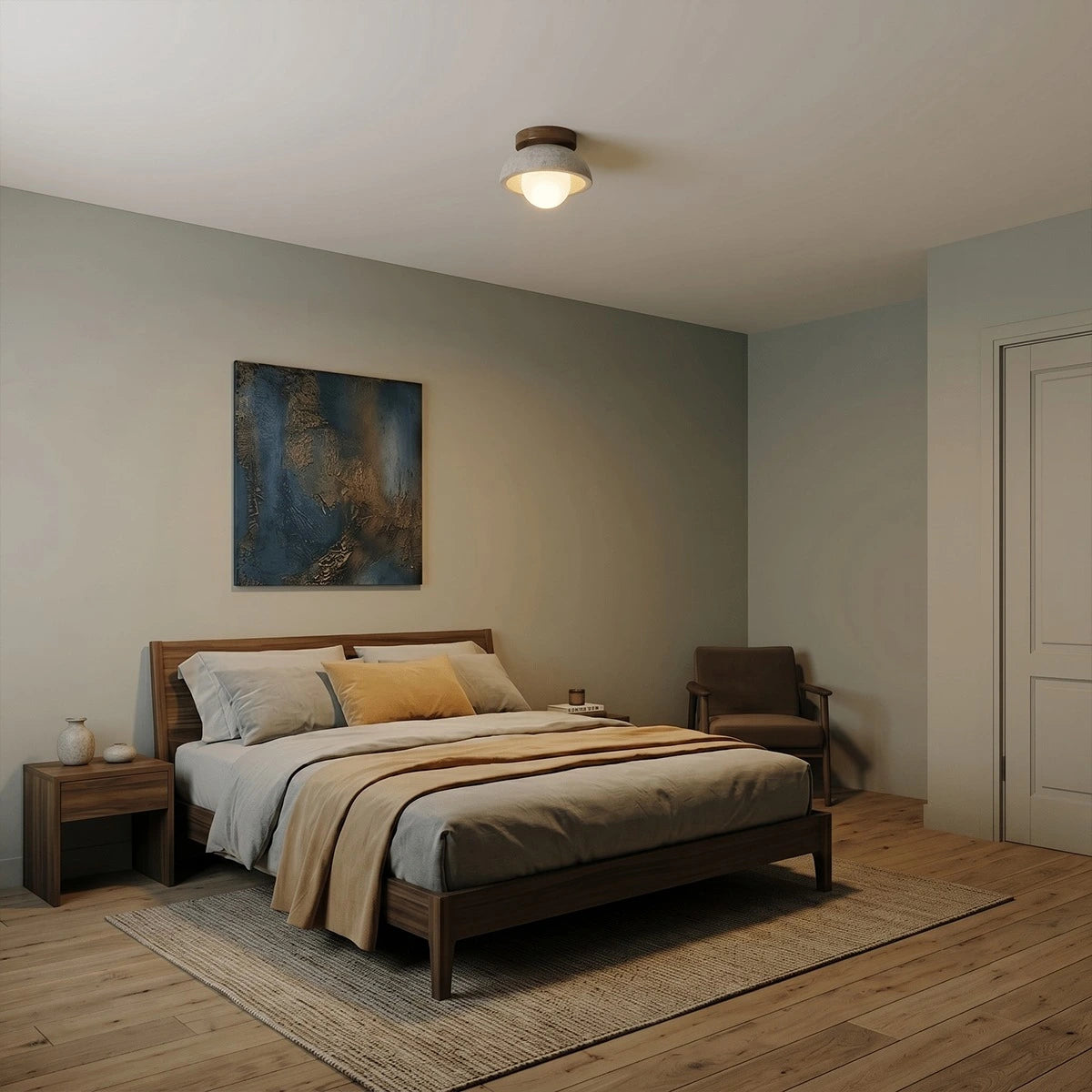 Antizer Natural Travertine Ceiling Light