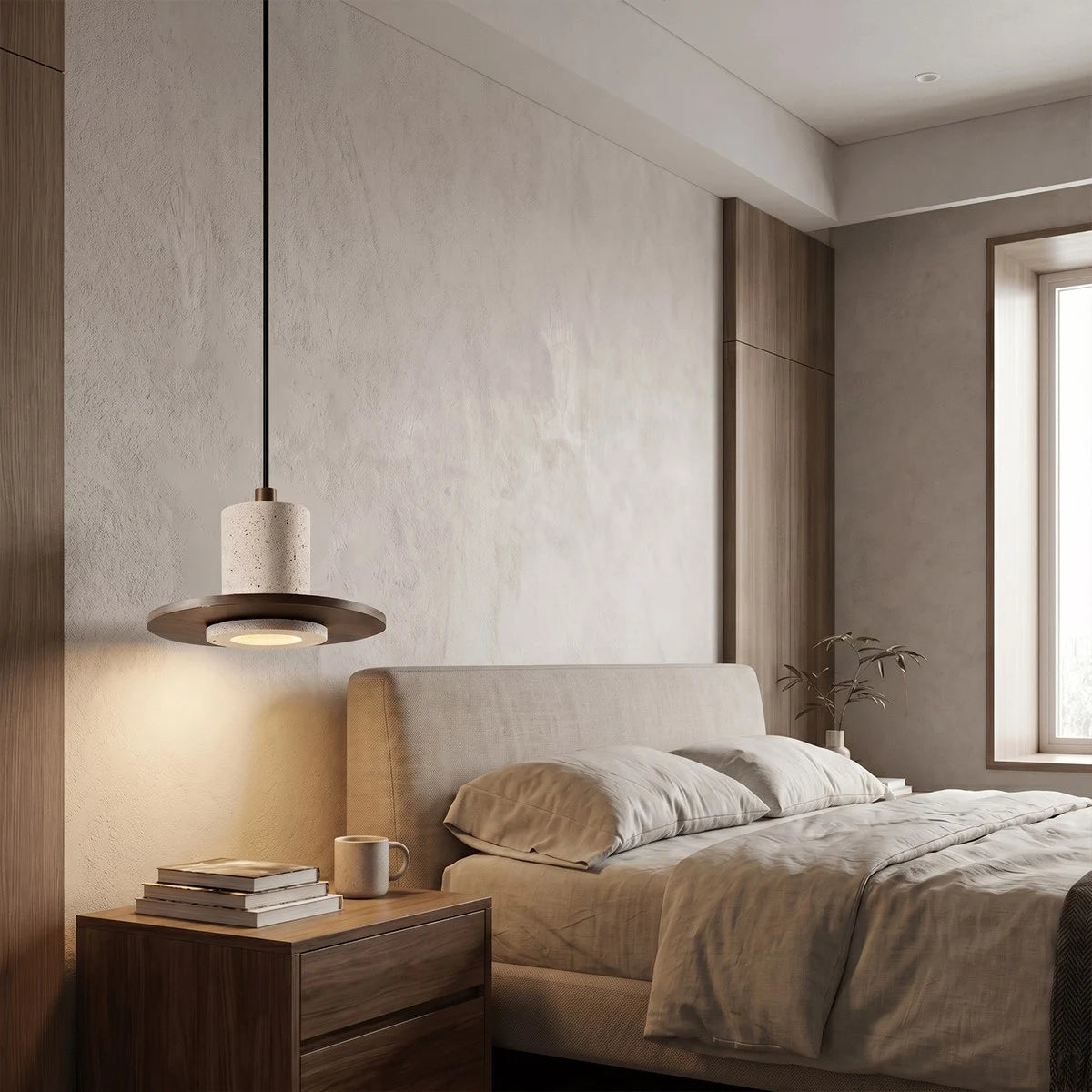 Antizer Natural Travertine Pendant Light