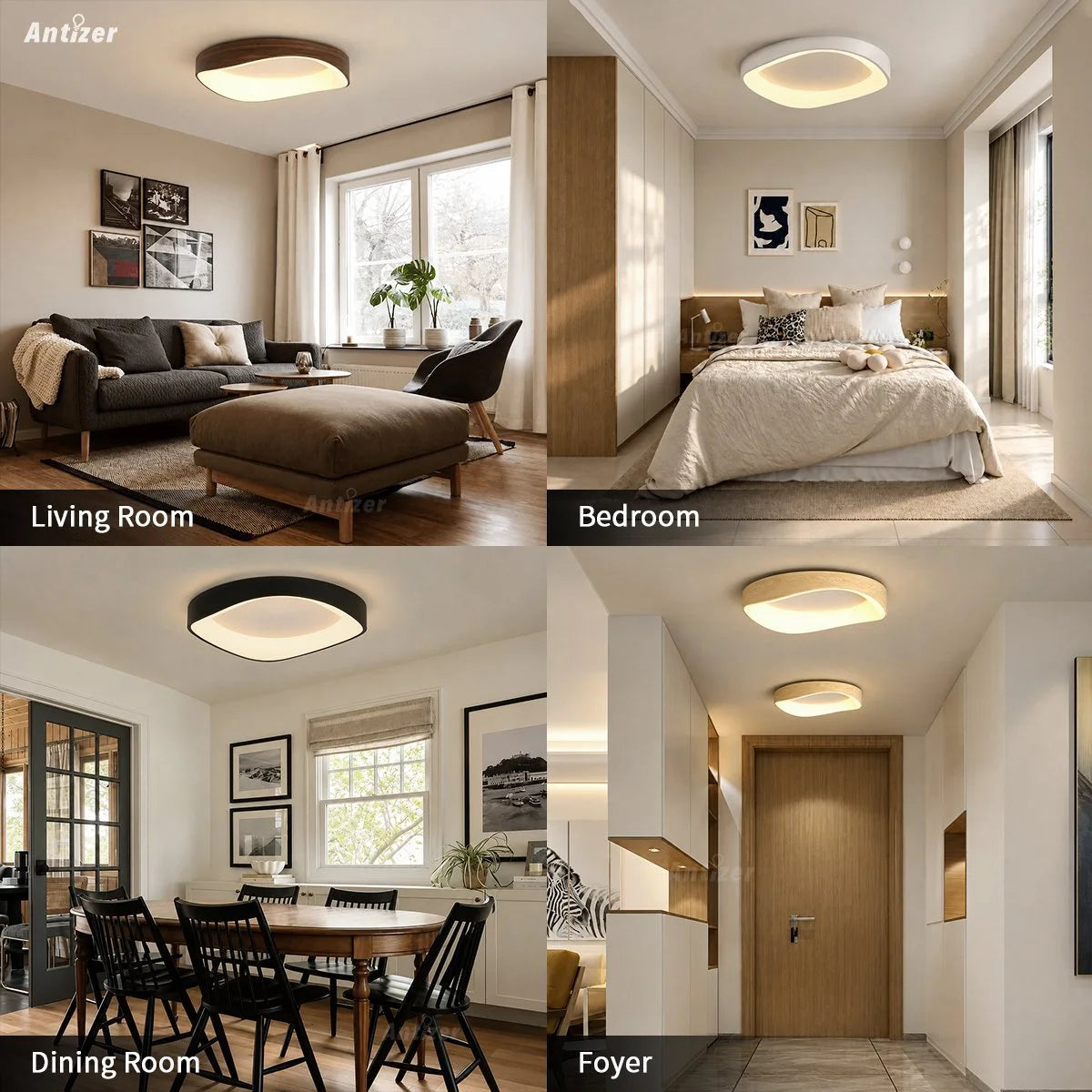 Antizer Nordic Acrylic Circle Ceiling Light for Bedroom