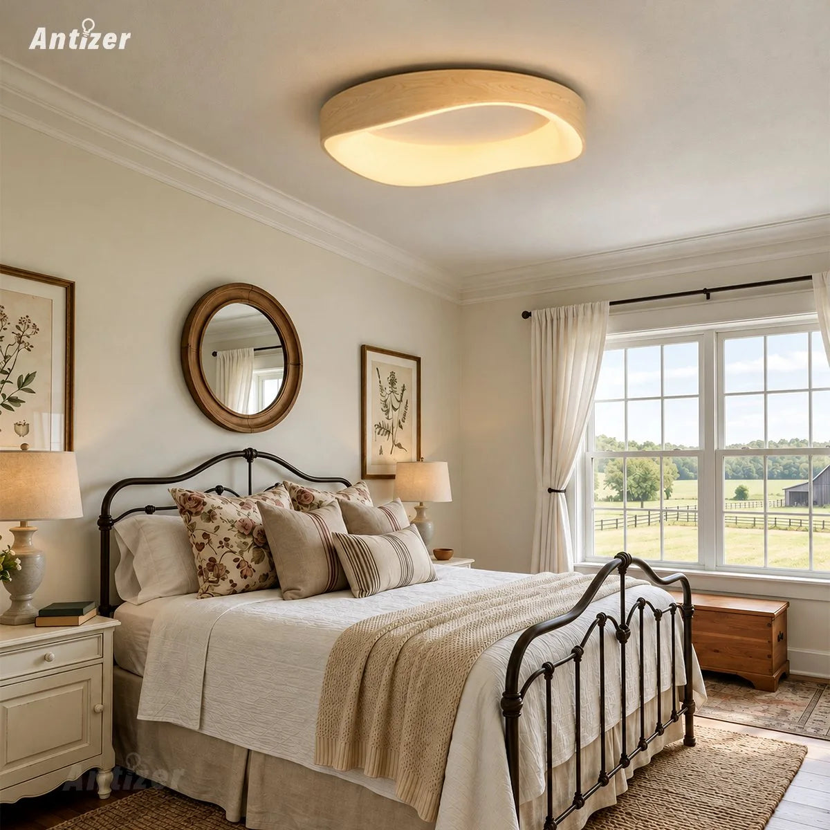Antizer Nordic Acrylic Circle Ceiling Light for Bedroom